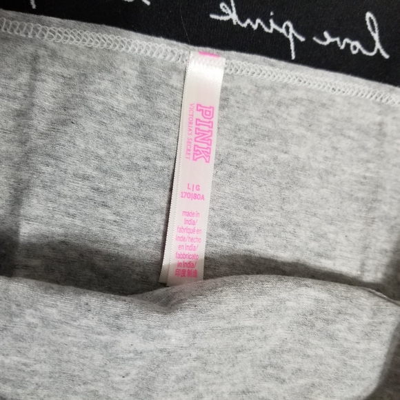 PINK Victoria's Secret Logo Grey Hipster Panty Large New - Picture 10 of 12